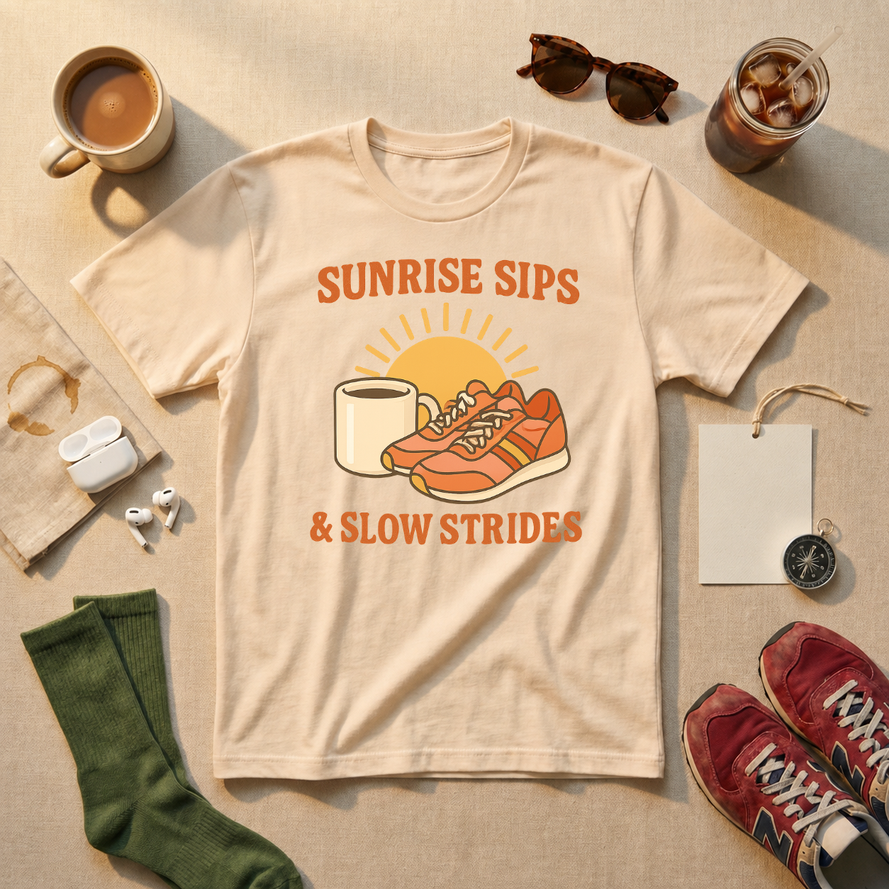Sunrise Sips Slow Strides T-Shirt - view 4