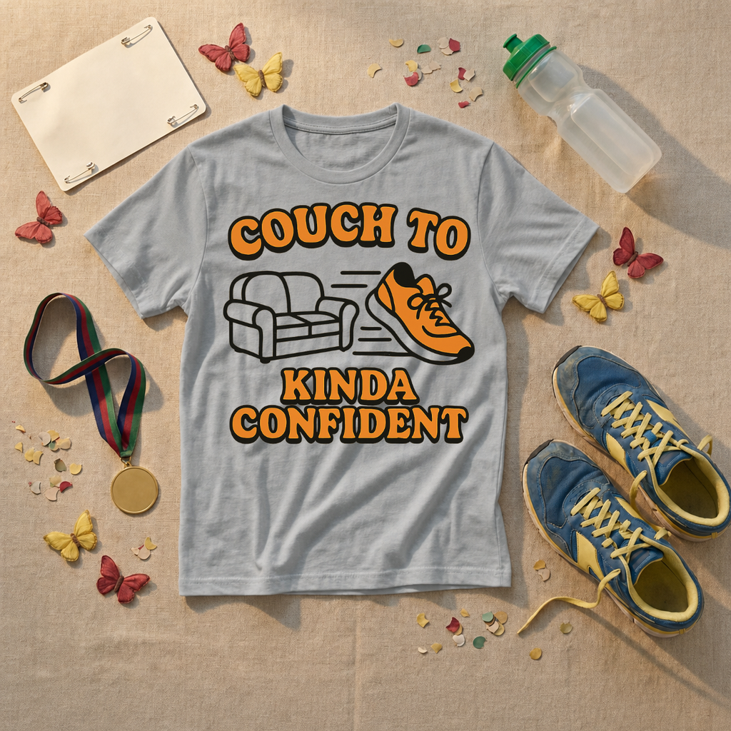 Couch To Kinda Confident T-Shirt - Sport Grey