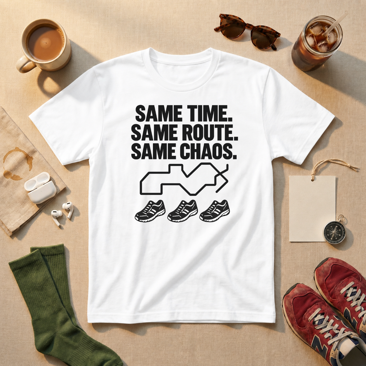Same Time Same Route Same Chaos T-Shirt - view 5