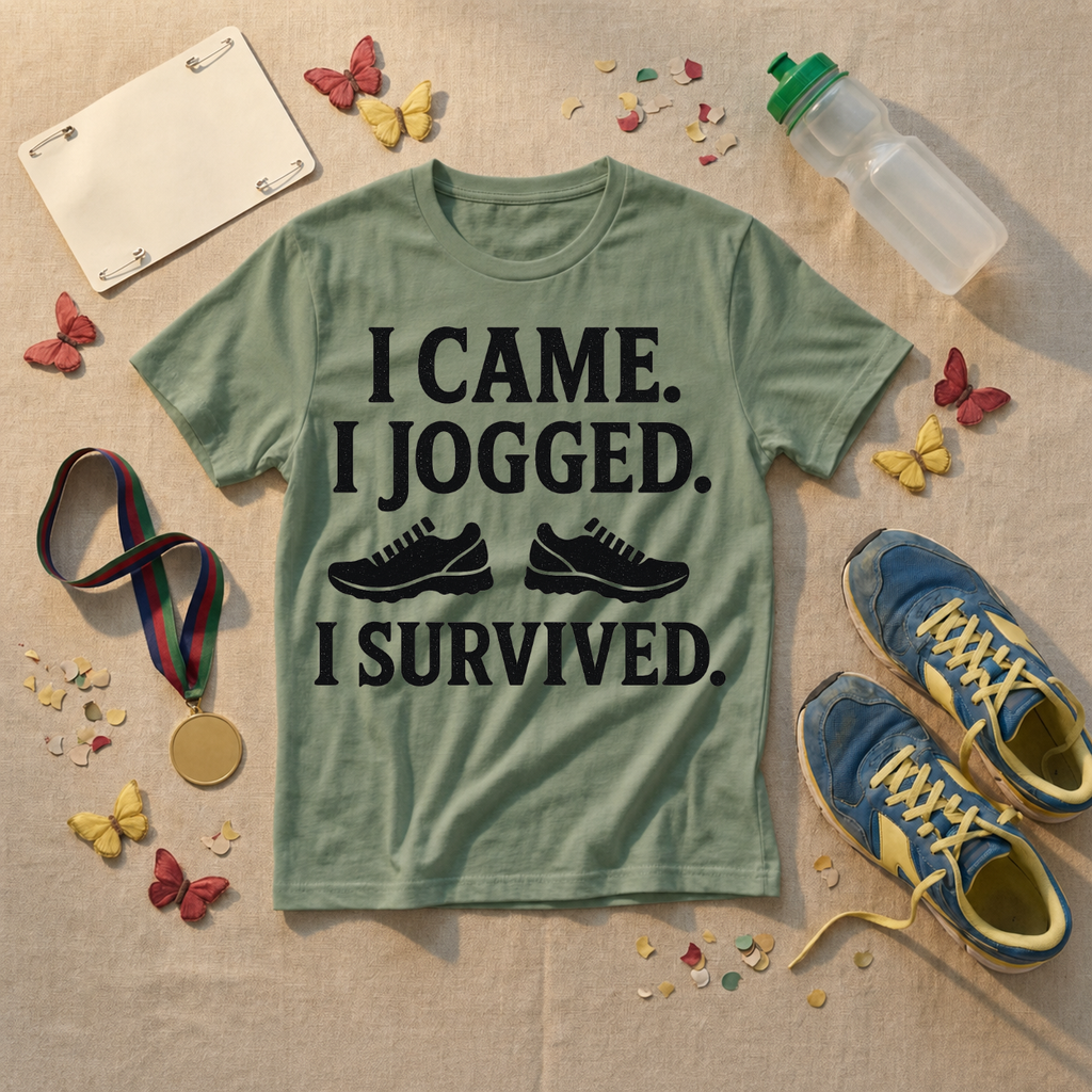 I Came I Jogged I Survived T-Shirt - White