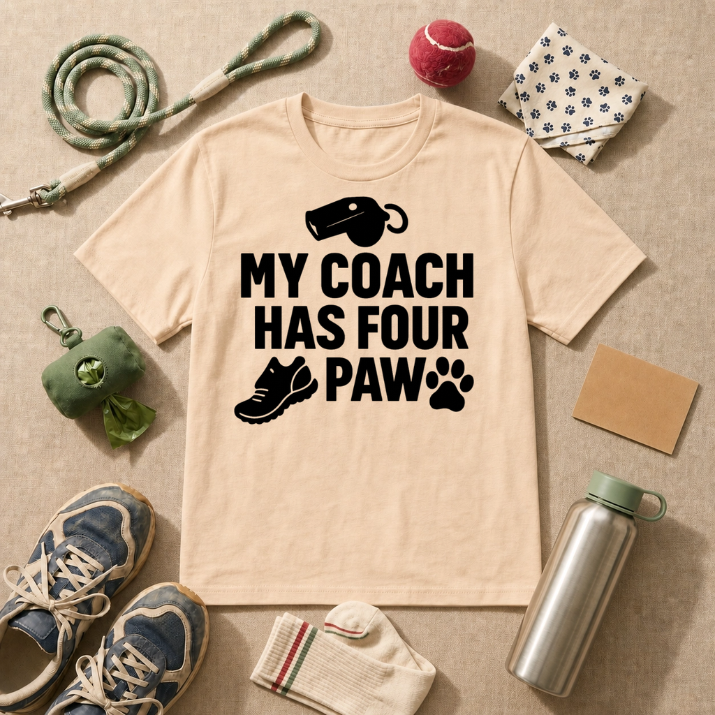 My Coach Has Four Paws T-Shirt - Military Green
