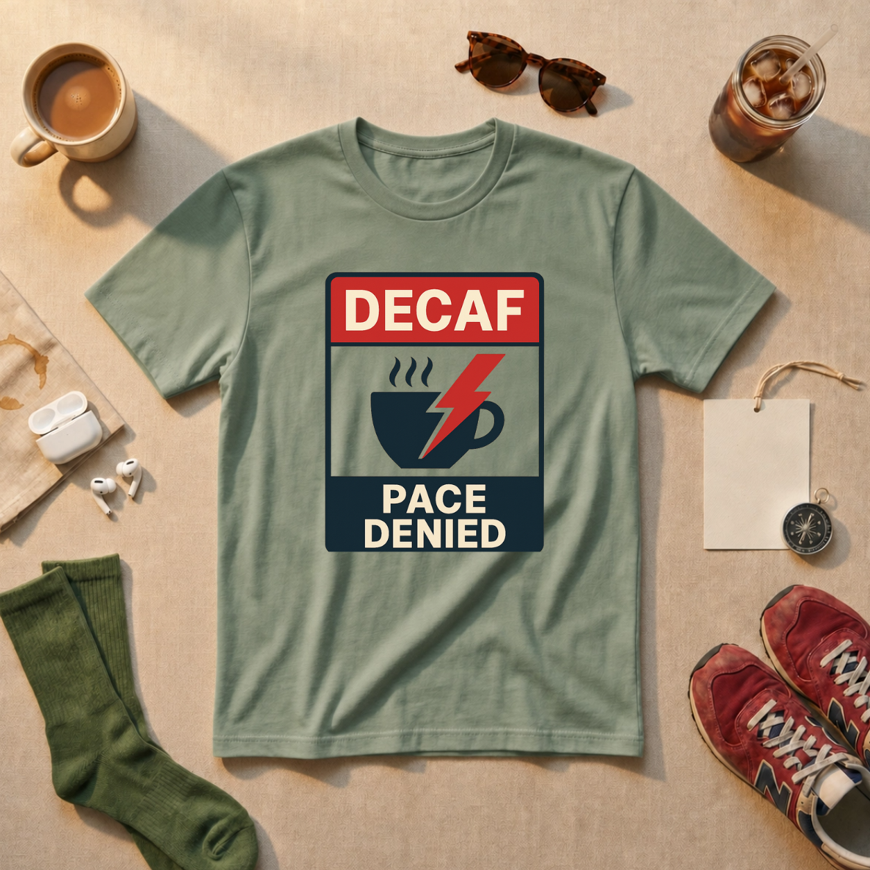 Decaf Pace Denied T-Shirt - White