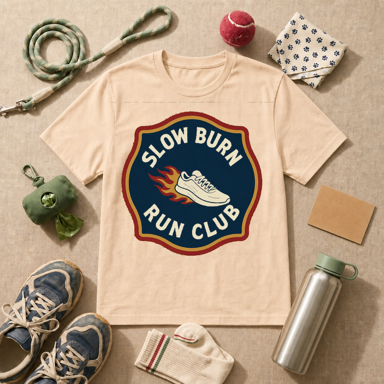 Slow Burn Run Club T-Shirt - Military Green