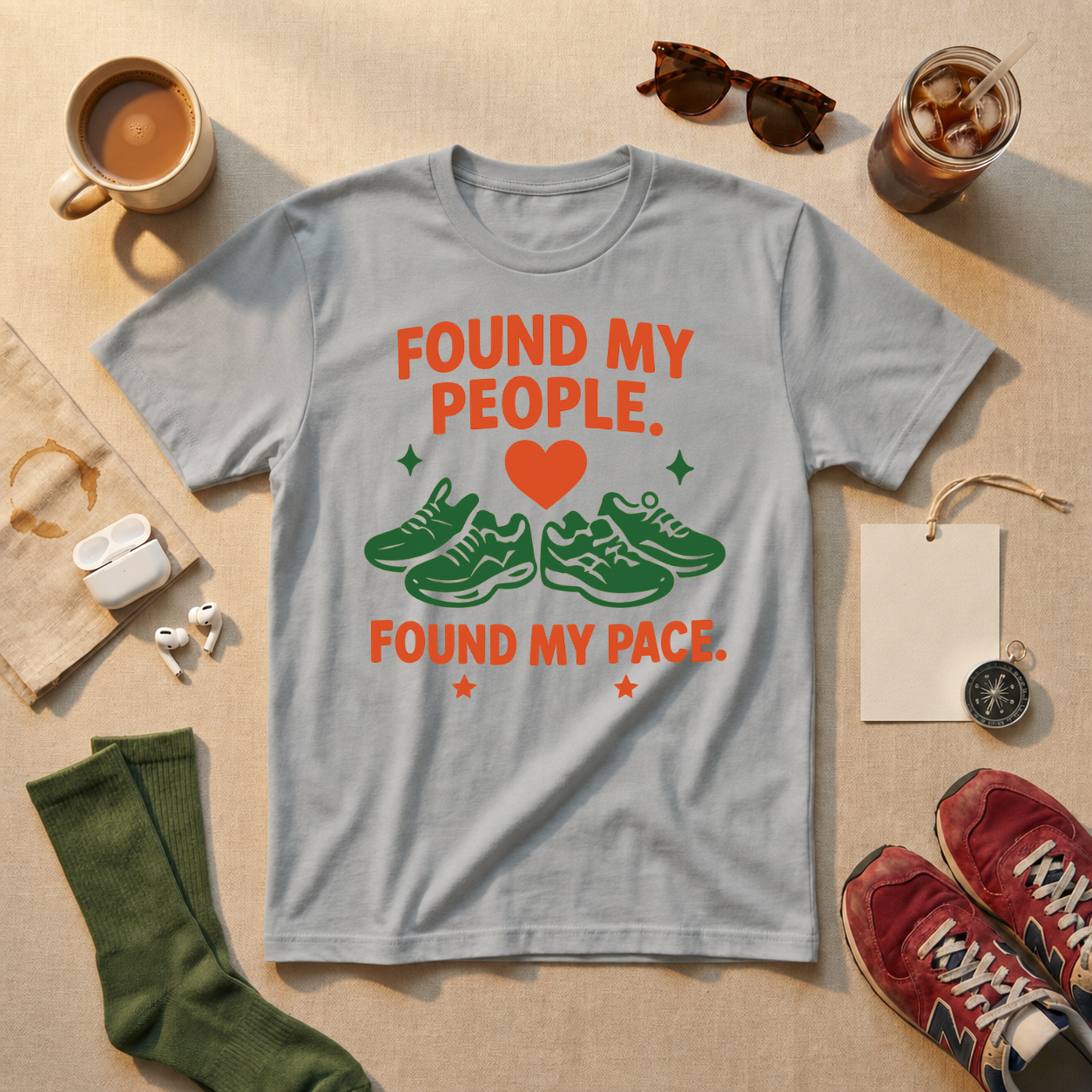 Found My People Found My Pace T-Shirt - Sport Grey