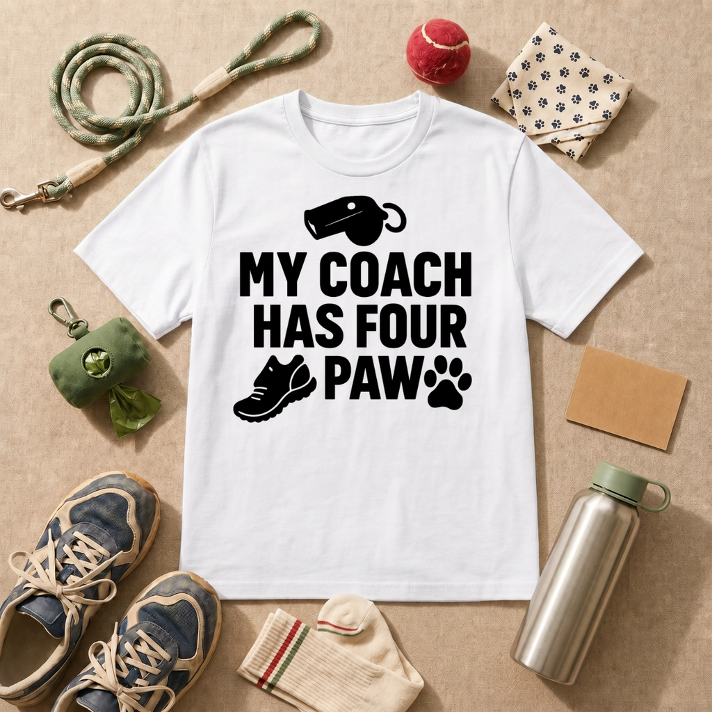 My Coach Has Four Paws T-Shirt - Light Blue