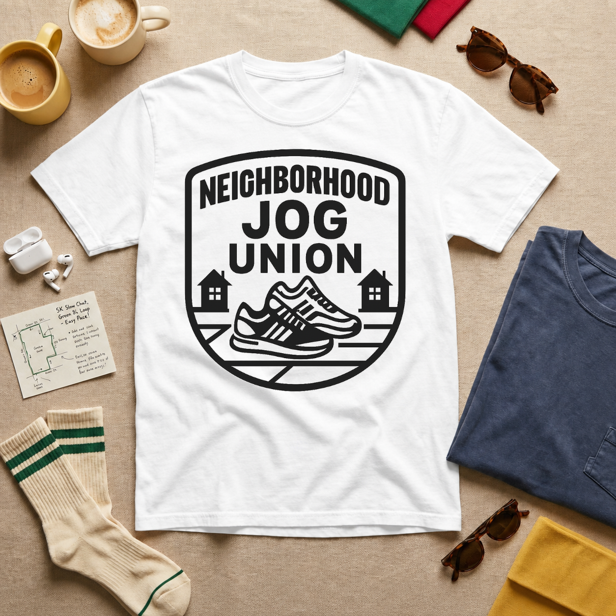 Neighborhood Jog Union T-Shirt - Light Blue