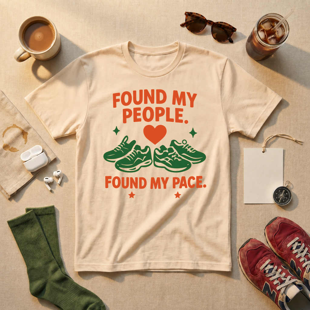Found My People Found My Pace T-Shirt - Military Green