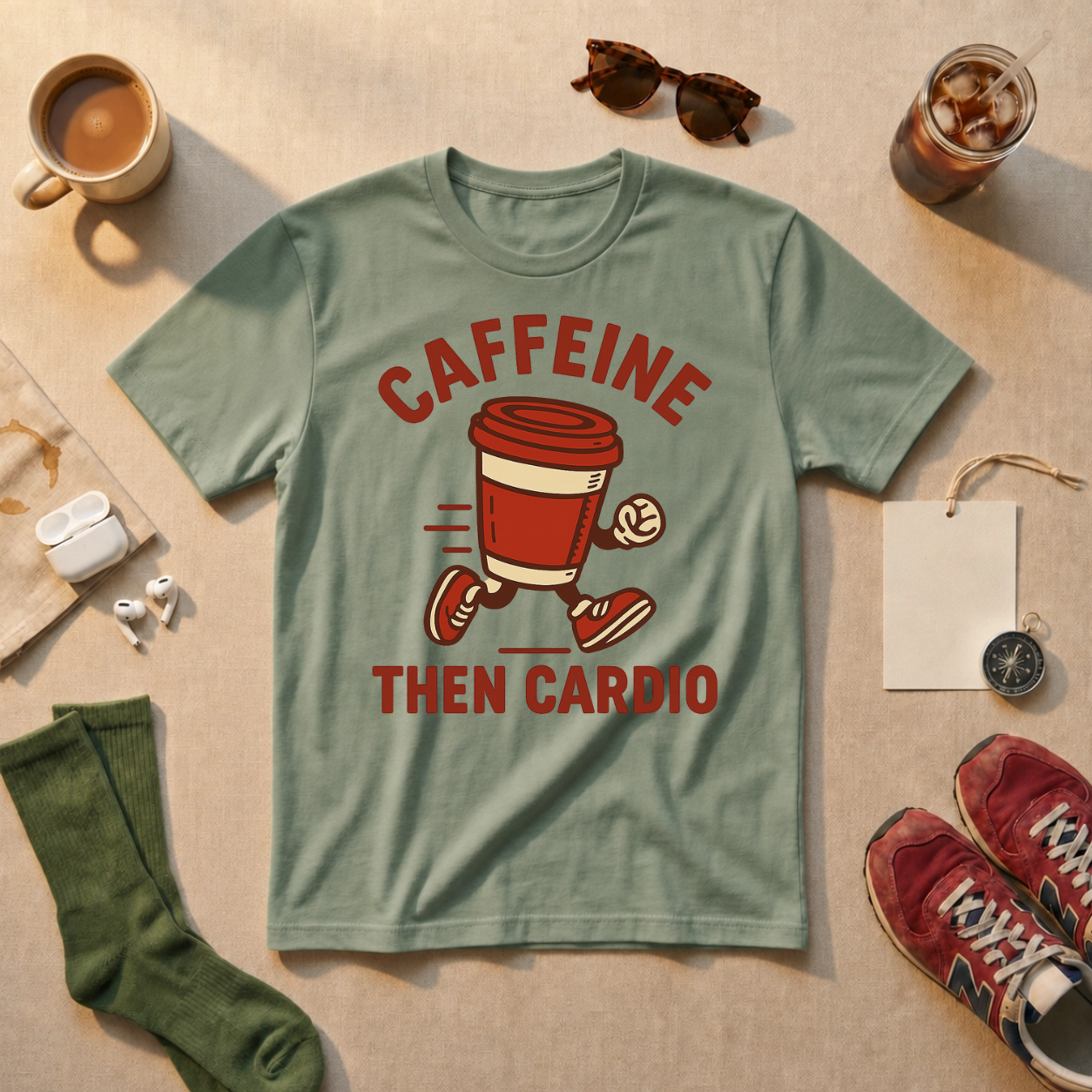 Caffeine Then Cardio T-Shirt - view 1
