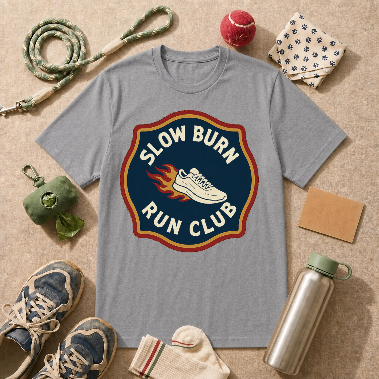 Slow Burn Run Club T-Shirt - Sport Grey