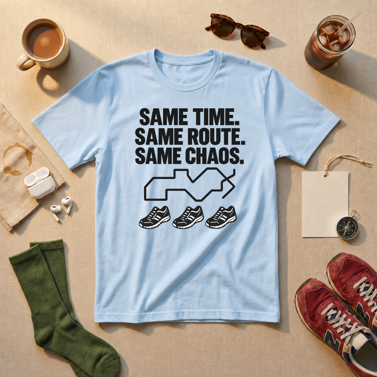 Same Time Same Route Same Chaos T-Shirt - view 3