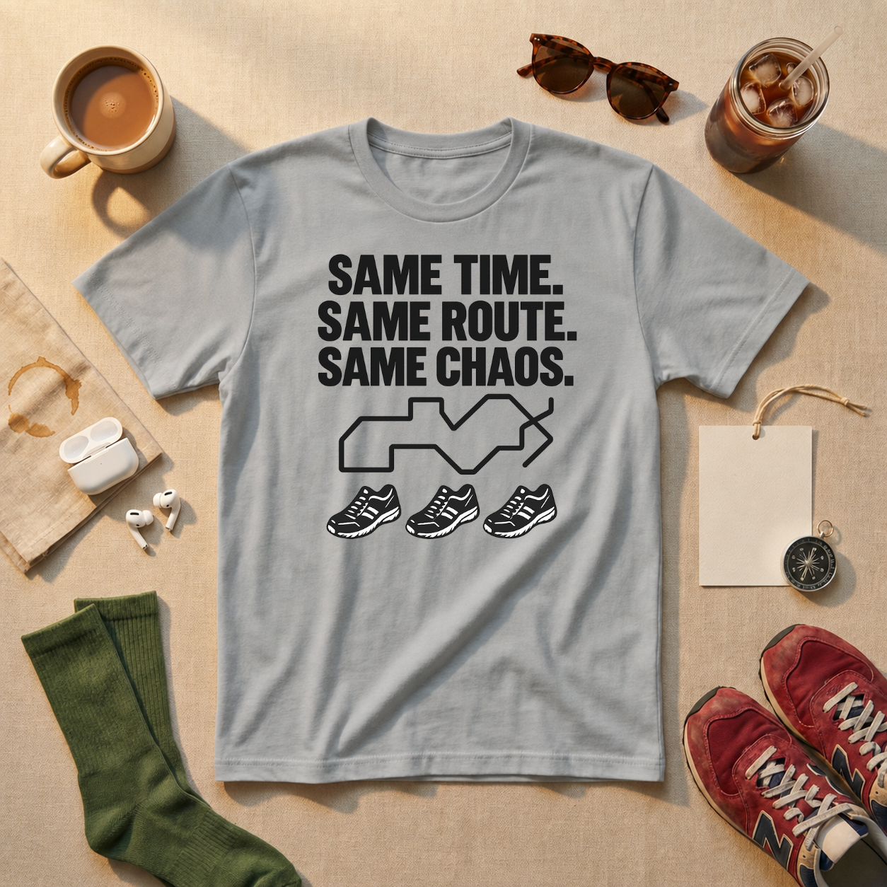 Same Time Same Route Same Chaos T-Shirt - view 2