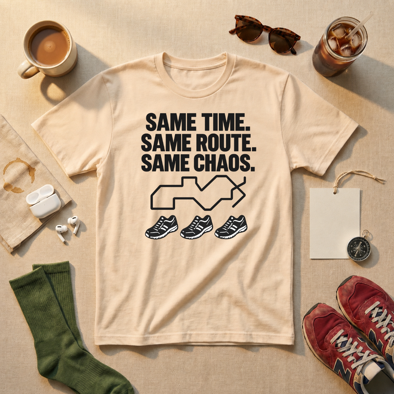 Same Time Same Route Same Chaos T-Shirt - view 4