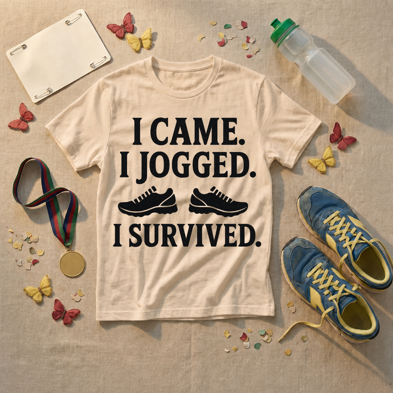 I Came I Jogged I Survived T-Shirt - Military Green