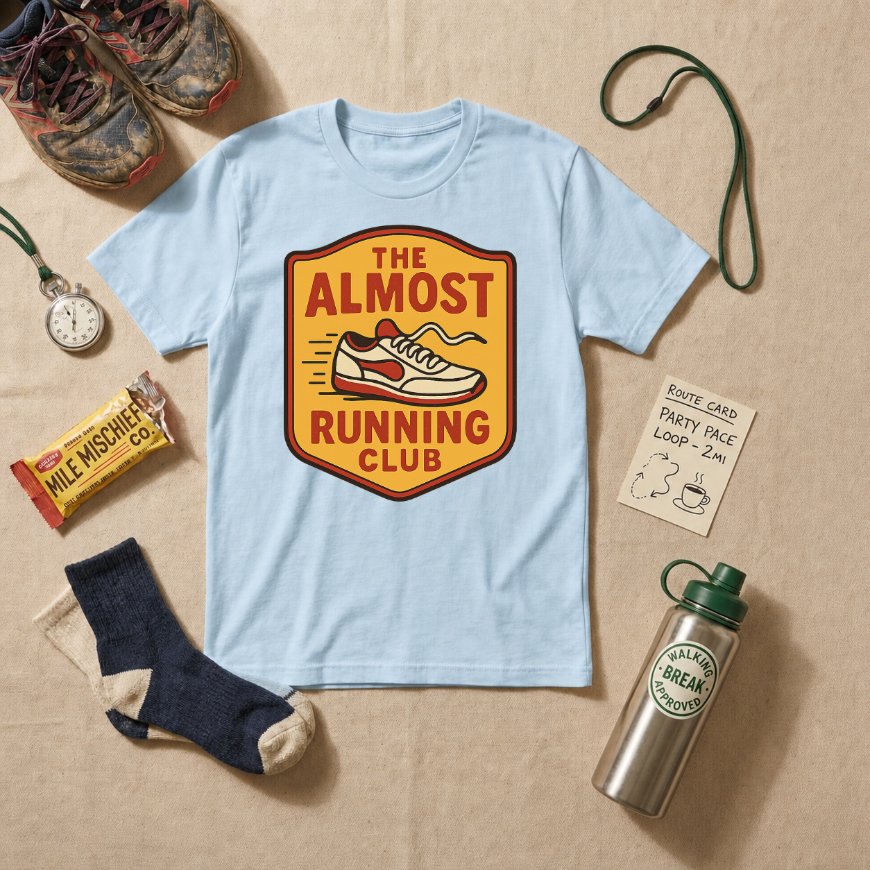 The Almost Running Club T-Shirt - Natural