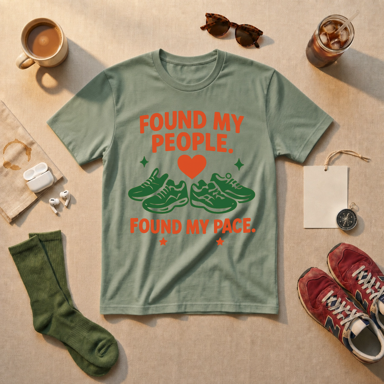 Found My People Found My Pace T-Shirt - White