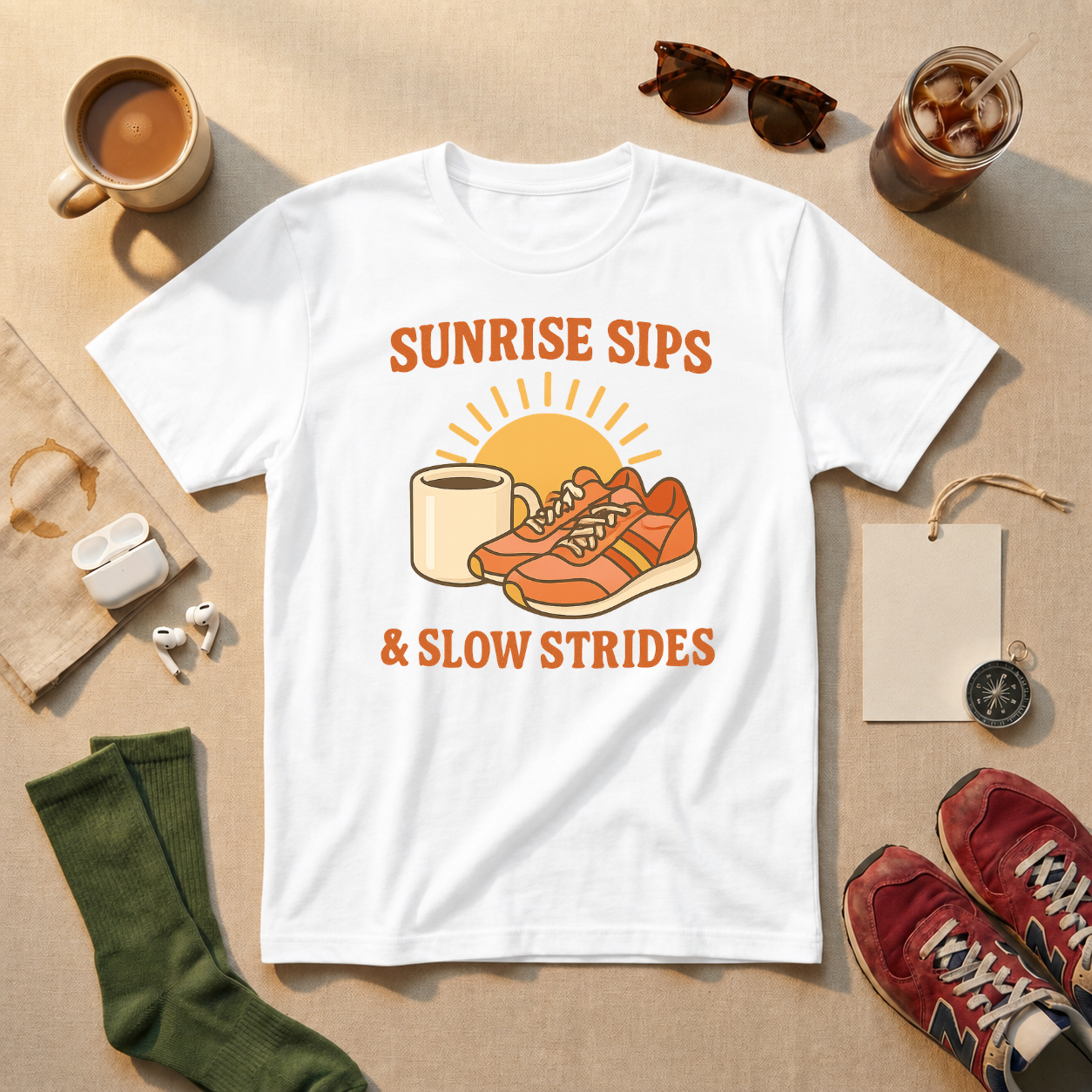 Sunrise Sips Slow Strides T-Shirt - view 5