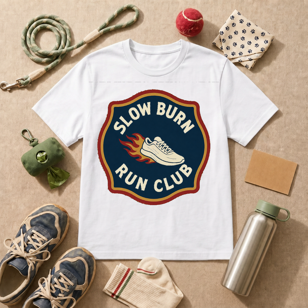 Slow Burn Run Club T-Shirt - Light Blue