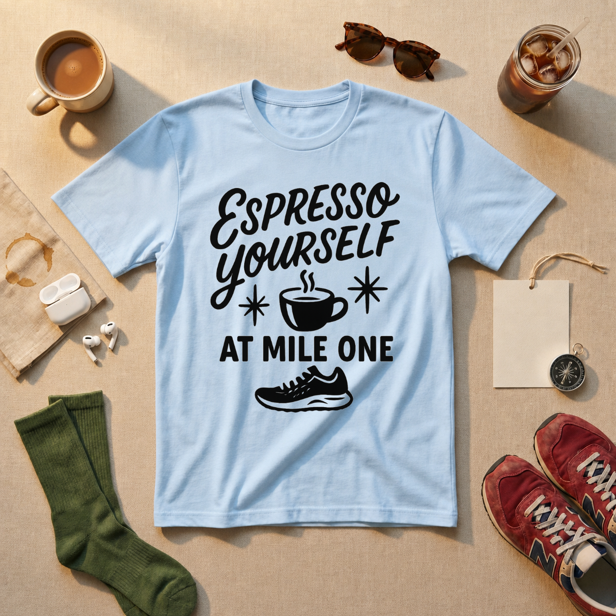Espresso Yourself At Mile One T-Shirt - Natural