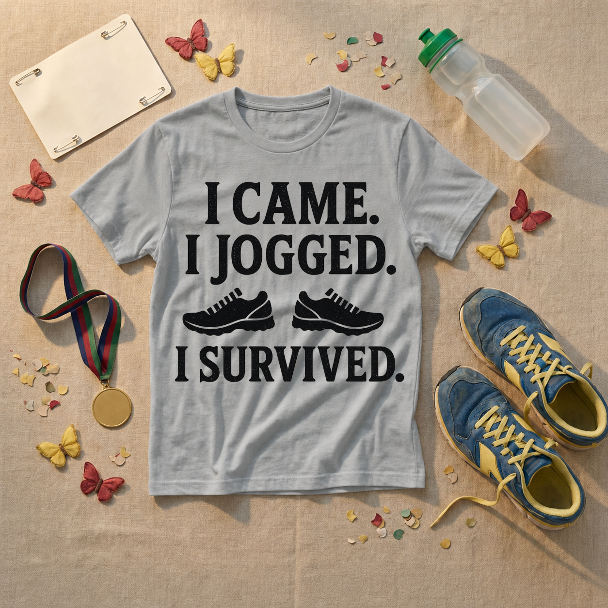 I Came I Jogged I Survived T-Shirt - Sport Grey