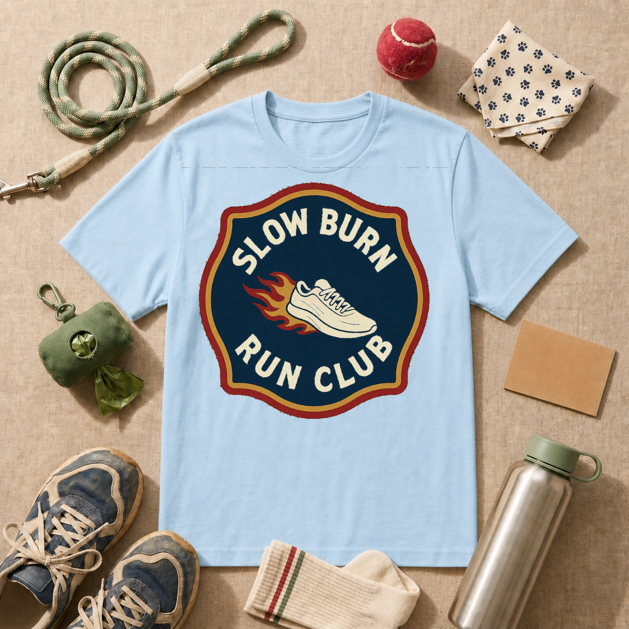 Slow Burn Run Club T-Shirt - Natural