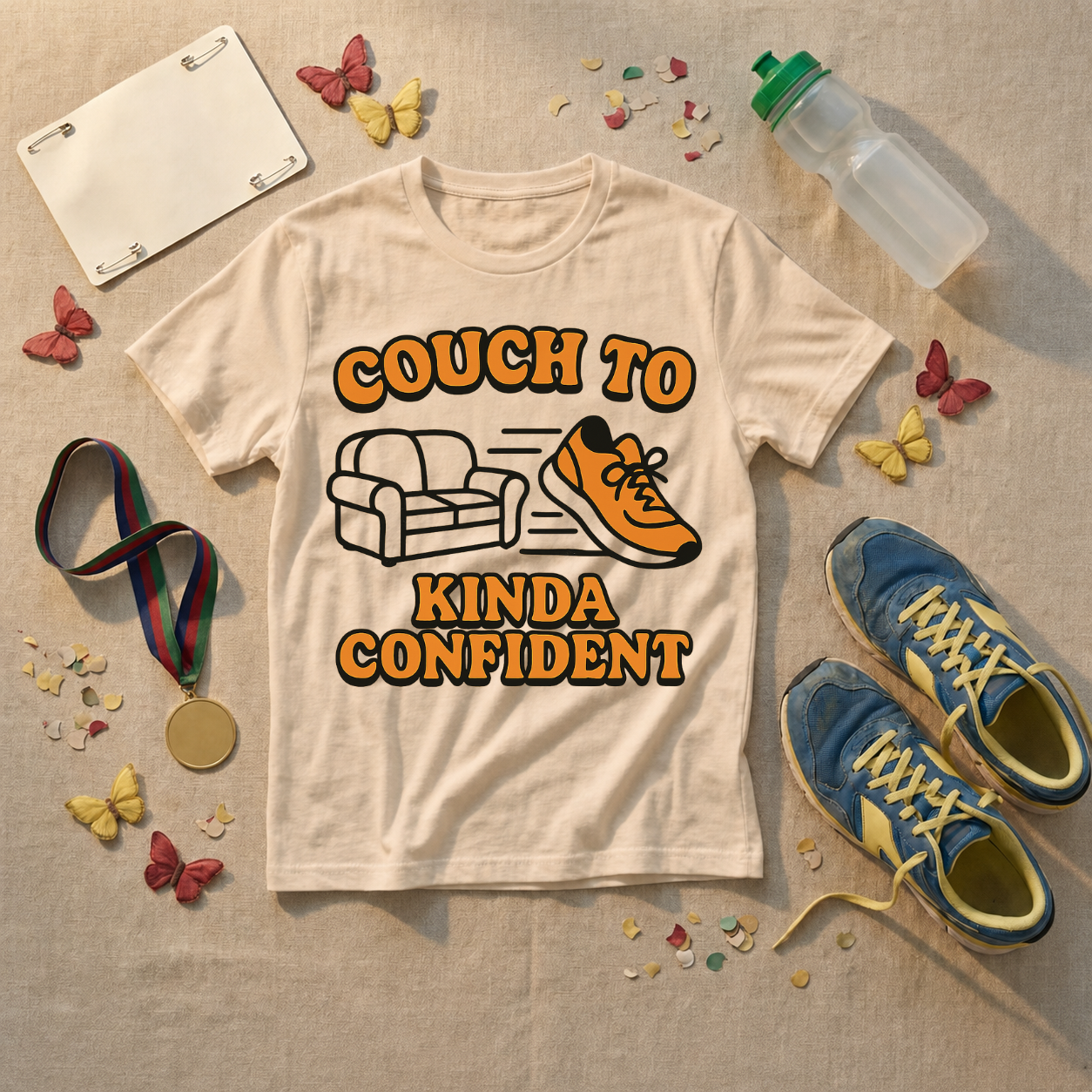 Couch To Kinda Confident T-Shirt - Military Green