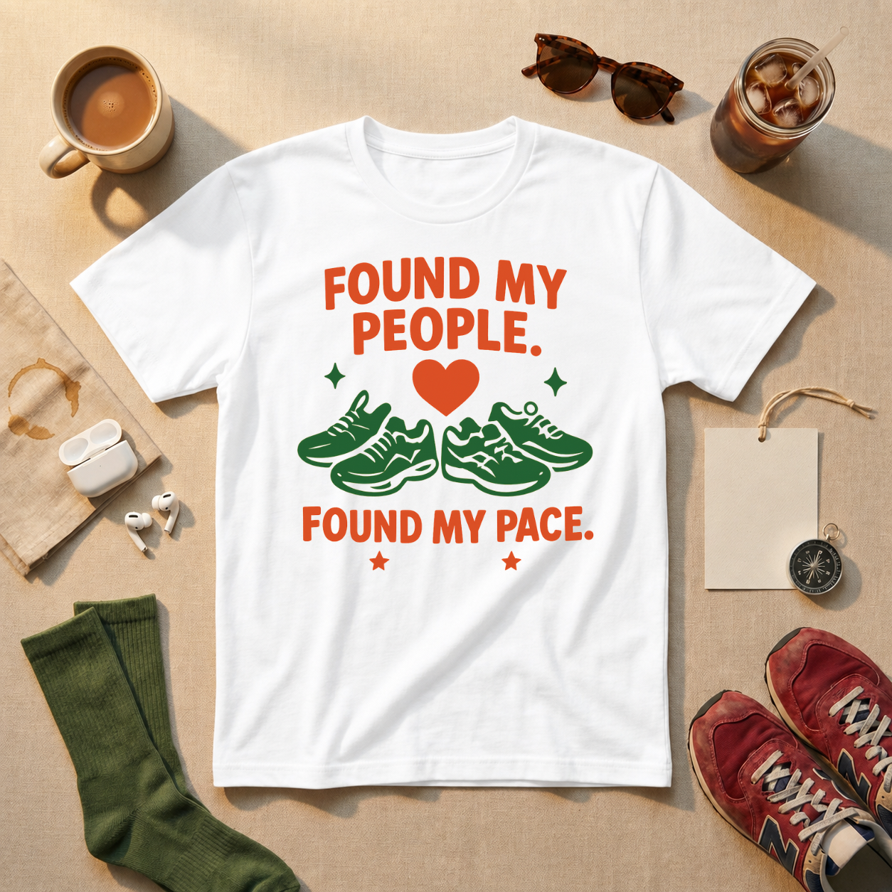 Found My People Found My Pace T-Shirt - Light Blue