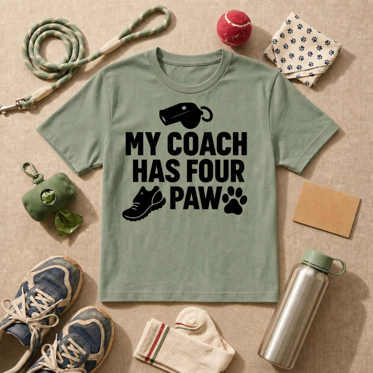 My Coach Has Four Paws T-Shirt - Sport Grey