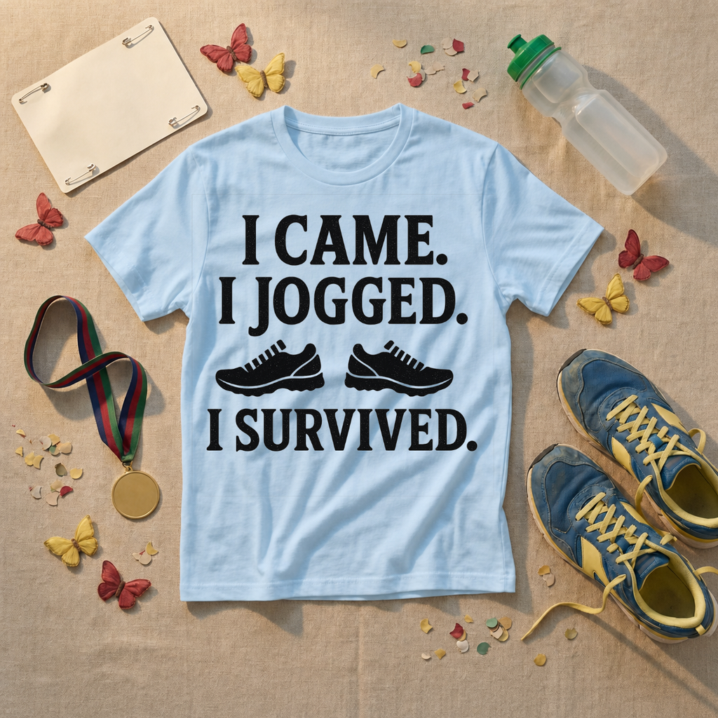 I Came I Jogged I Survived T-Shirt - Natural