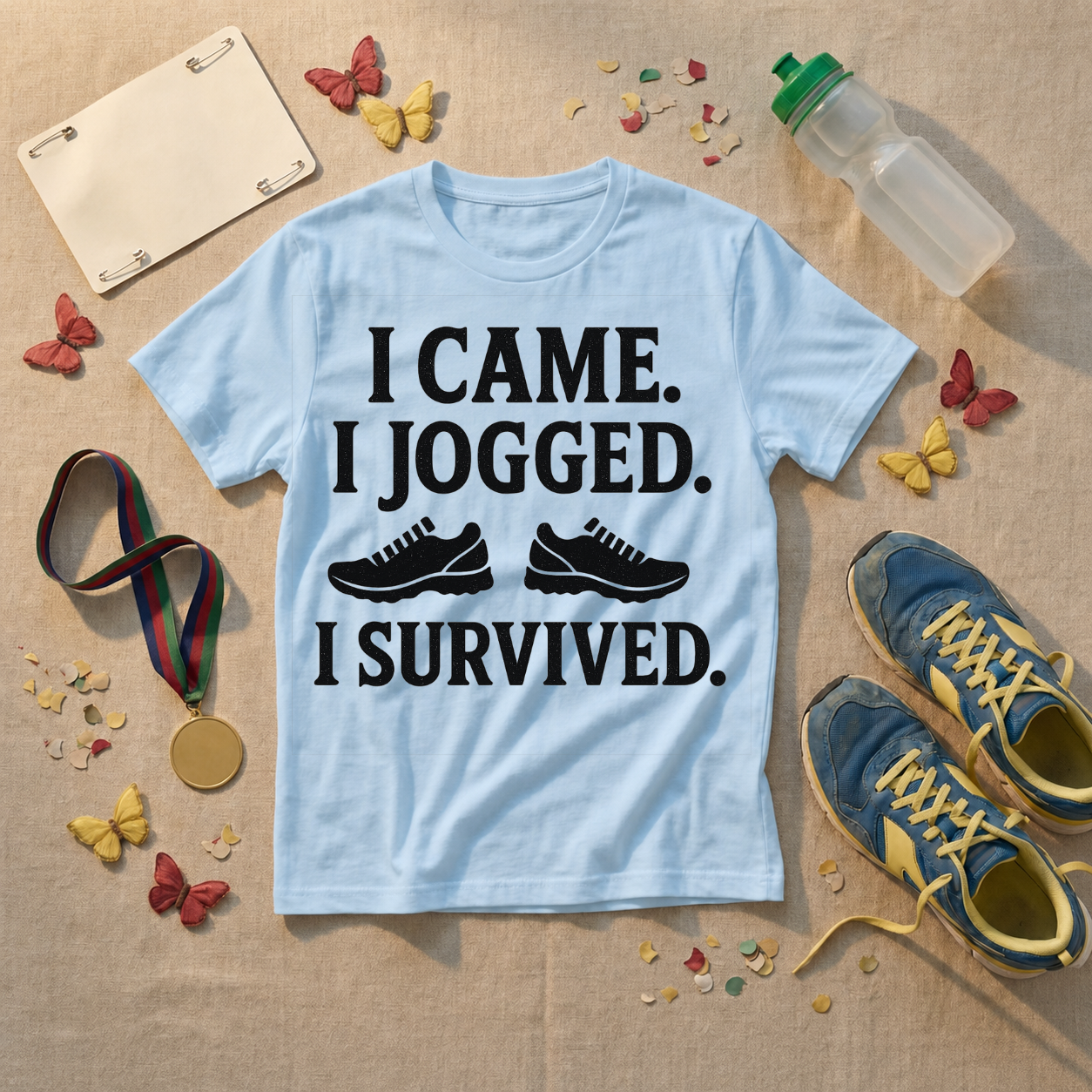 I Came I Jogged I Survived T-Shirt - Natural