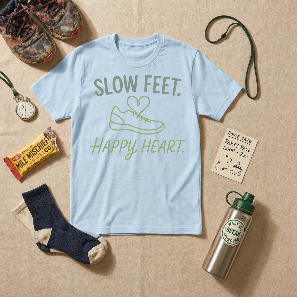 Slow Feet Happy Heart T-Shirt - Natural